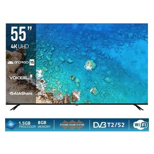  شاشة نوال - 65 انش - 4K - LED - 50-60 هرتز - اندرويد 15- بدون إطار - UHD-5546 - أسود 