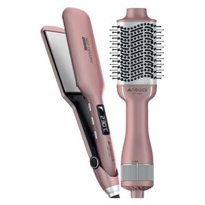  Newal 2 in 1 Hair Styler and Straightener HST7265- Pink 