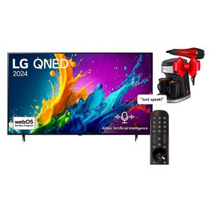  شاشة ال جي 55-انج فئة 55 QNED80T6  - سمارت - 4K - QNED - إصدار 2024 - 60 هيرتز + مجفف شعر جوسونيك + ماكنة صنع القهوة جوسونيك 