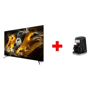  شاشة نوال 75-انج فئة UHD-7542 - سمارت - هيرتز 4K UHD - 50 + ماكنة صنع القهوة جوسونيك - GCM-858 - اسود 