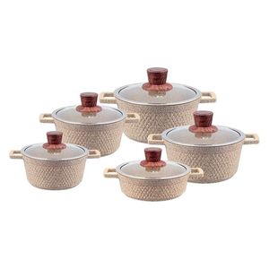 طقم ادوات طهي زيو - ZCS-7150 - 5 قطع - بيجي