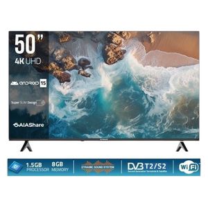  شاشة نوال - 50 انش - 4K UHD - LED - اندرويد 15 - اسود 