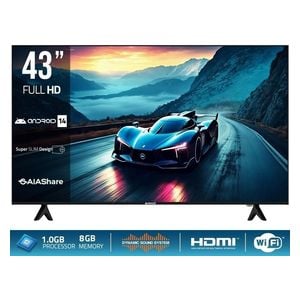  شاشة نوال - 43 انج - فول اج دي - اندرويد 14 - ريموت ماوس - اسود 