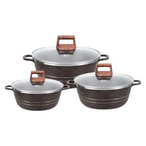 طقم ادوات طهي زيو - ZCS-8050 - 3 قطع - بني