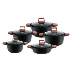  زيو بايراميد بلاك سيريز طقم قدور - 5 قطع - zcs-8530/5s32 - أسود 