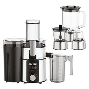  Newal JCR-6197 Steel 4-in-1 Juicer and Blender - Silver 