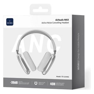  WiWU Airbuds Max TD-18ANC - Over Ear Headset - 40h Battery - Bluetooth 6.0 - White 