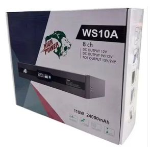  High Power WS10A Mini DC UPS - 110W - 24000mAh Battery - Black 