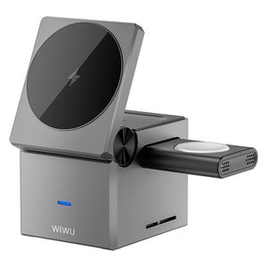  WiWU Wi-W030 - 3-in-1 - Wireless Charger - 15W - Gray 