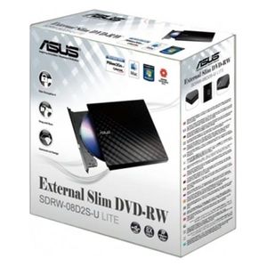  Asus SDRW-08D2S-U Lite - External DVD Writer - compatible for Windows and Mac OS - Black 