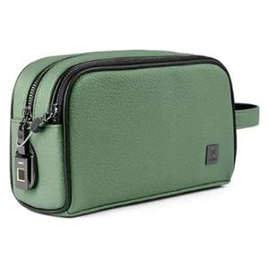  حقيبة WiWU ذكية بقفل بصمة - تصميم جلد فاخر مقاوم للماء - بطارية قابلة للشحن - اخضر 