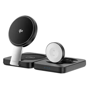WiWU Wi-W028 - 3-in-1 - Wireless Charger - 15W - Gray