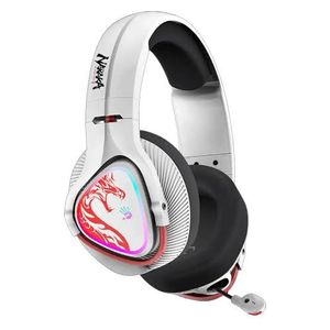  سماعة ألعاب فوق الأذن بلودي MR720 - بطارية 44 ساعة - بلوتوث 5.3 - ابيض 