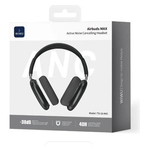  WiWU Airbuds Max TD-18ANC - Over Ear Headset - 40h Battery - Bluetooth 6.0 - Black 