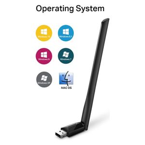  TP-LINK Archer T2U Plus - USB Wireless Adapter - Black 