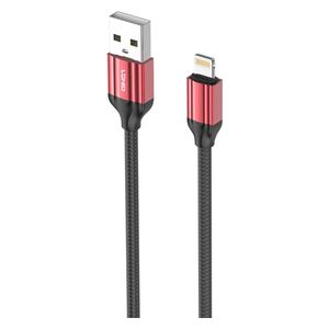  كيبل لدنيو يو اس بي الى ايفون - 1 متر - LS431 - احمر - اسود 