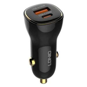 شاحن سيارة لدنيو - 60 واط - منفذ 2 - C103 - اسود