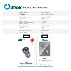  Ourok ZC-C15PD-GY - Car Charger - Gray 