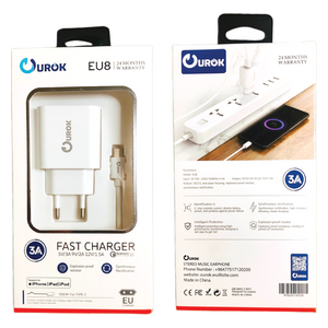  Ourok EU8 - Wall Charger - 3A - 1 Ports - White 