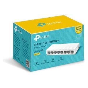  موزع شبكة تي بي-لينك - LS1008 - 8 منافذ بسرعة 10/100 ميجابت/ثانية - ابيض 