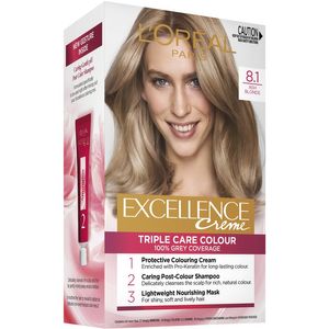 LOREAL Paris Excellence Hair Color Cream, 8.1 - Ashy Dark Blonde 