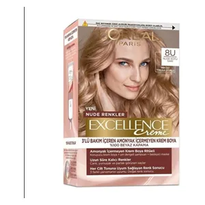  L'Oreal Paris Excellence Hair Color Cream, 8U - Nude Dark Blonde 