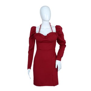  Park Karon Women's Long Sleeve Dress - Red 