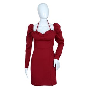  Park Karon Women's Long Sleeve Dress - Red 