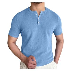  Sinransinya Men's T-shirt Short Sleeve - Blue 