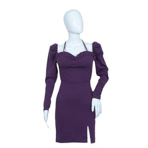  Park Karon Women's Long Sleeve Dress - Purple 