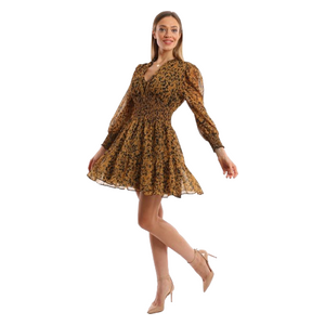  Park Karon Women's Long Sleeve Dress - Mustard 