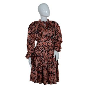  Park Karon Women's Long Sleeve Dress - Orange 