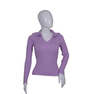  Park Karon Polo Neck Knitwear Sweater - Purple 