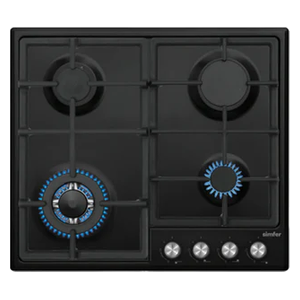  Simfer H6406VGWBM - 4 Burners - Built-In Cookers - Black 