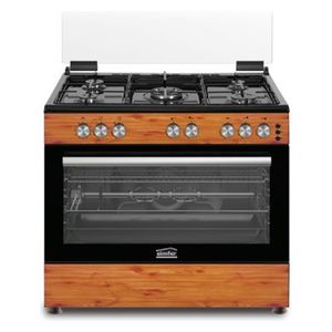  طباخ غازي سمفر - 5 مشاعل - F9502SGWT-FFD - خشبي 