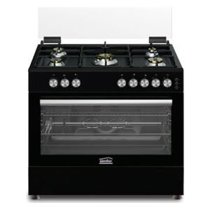  Simfer F9502SGWB -Silver- 5 Burners - Gas Cooker - black 