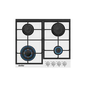  Simfer H6406HGSBB - 4 Burners - Built-In Gas Cooker - White 
