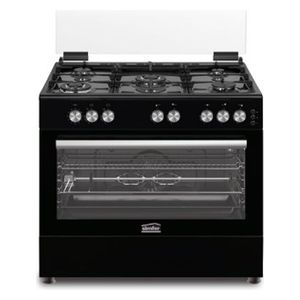  Simfer F9502SGWB- 5 Burners - Gas Cooker - Black 