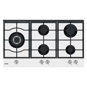  طباخ داخلي غازي سمفر - H9501JGSBB - ابيض - 5 مشاعل 