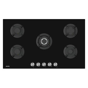  طباخ داخلي غازي سمفر - H9505NGSSP - اسود - مشاعل 
