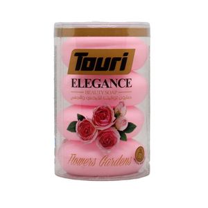  Touri Elegance Flower Garden Soap Bar, 110G - 4 Piece 