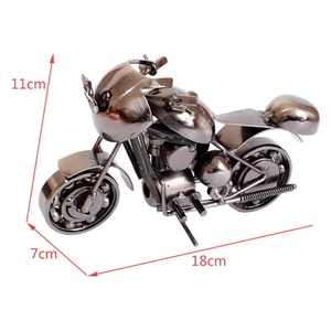  Tethkar A11-7 - Retro Motorcycle Art Handmade Metal Craft Decor - Silver 