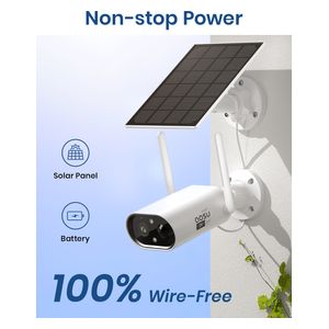  AOSU 41-13 - Solar-Powered Outdoor Security Camera - White 