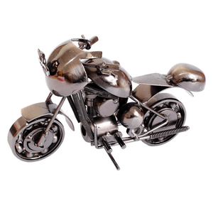  Tethkar A11-7 - Retro Motorcycle Art Handmade Metal Craft Decor - Silver 