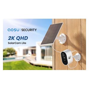  AOSU 41-8 - Solar-Powered Outdoor Security Camera - White 