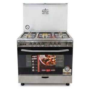  طباخ خارجي رويال كاز - 90 × 60 سم - 5 شعلات - BK - 2905FAN - ستانلس ستيل 