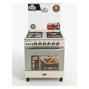 طباخ رويال - غاز - 60 سم - 4 مشاعل - CR-5610-F - كريمي 