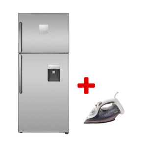 TCL P615TMSS - 17ft - Conventional Refrigerator - Silver + Denka IST-2400BW - Steam Iron - Brown