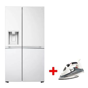  LG GCL287GVW - 22ft - French Door Refrigerator - White + Moonlife MF904 - Steam Iron - White 