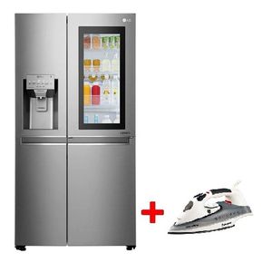  LG GCX267PHS - 24ft - French Door Refrigerator - Gray + Moonlife MF904 - Steam Iron - White 